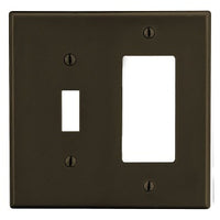 Hubbell PJ126 Wall Plate, Two Gangs, One Toggle and One Decorator Configuration