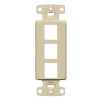 Hubbell NS613I NetSelect 3-Port Decorator Keystone Plate, Ivory