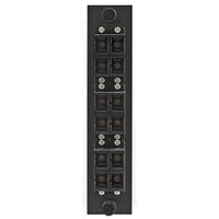 Hubbell FSPNSCDS6BK Fiber Optic Patch Panel with 12 Ports and 6 SC Duplex Connectors, Black Zirconia