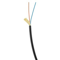 Hubbell HFCD14002R4BK Fiber Optic Cable, OM4, 2 Fibers, Indoor/Outdoor, Riser Tube Buffer, Black