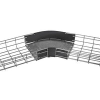 Hubbell HBT450412 Wire Basket Tray, Preformed Radius, 45 Degree, 4"H x 12"W, Pre-Galvanized