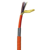 Hubbell HFCD15012P6 Fiber Optic Cable, 12-Fiber OM1 Distribution Armored Tight Buffer, Orange