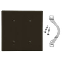 Hubbell P24 2-Gang Dual Strap Mount Wall Plate, Black