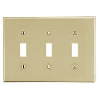 Hubbell PJ3I 3-Gang Wall Plate, Ivory