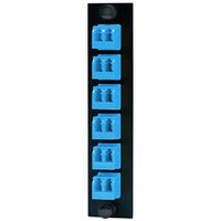 Hubbell FSPNLCDS6B Fiber Optic Patch Panel, Fiber, Adapter Panel, 12P, 6-LC DupLX, Zirc, Black