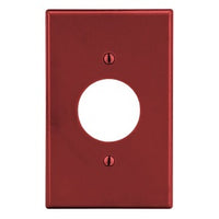 Hubbell PJ7R Wallplate, Mid-Size, 1-Gang, 1.40" Opening, Red