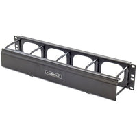 Hubbell HM24C M-Series Cable Management, 2-Unit, 4" Extension, with Cover, Black