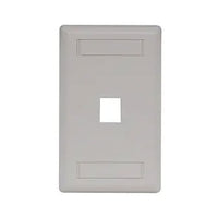 Hubbell IFP11OW Single-Gang Keystone Wall Plate, 1-Port, Light Almond/Office White