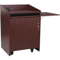 Middle Atlantic L2LDC2FCMGC L2 Series Pre-Configured Lectern with Connectivity and Flip up Shelf, 28" Wide, Dark Cherry