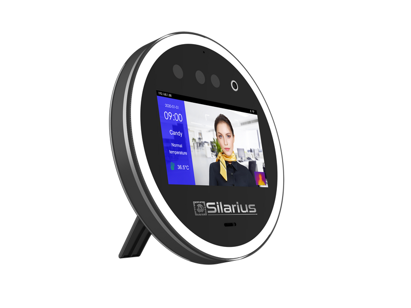 Silarius SIL‐ACCESSTEMP Smart Facial Time Attendance Access Control Terminal with Temperature Measurement , Employee time management Device (NDAA Compliant)