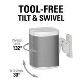 Sanus WSWM22-W1 Sonos Play 1 & Play 3 Wireless Speaker Wall Mounts White- Pair