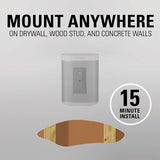 Sanus WSWM22-W1 Sonos Play 1 & Play 3 Wireless Speaker Wall Mounts White- Pair