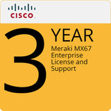 Cisco Meraki MX67 Router/Security Appliance with 3-Year Enterprise License and Support