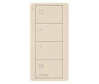 Lutron PJ2-4B-GLA-S01 Pico 4-Button Raise/Lower Shade Remote With Shade Icons - (Light Almond | Gloss)