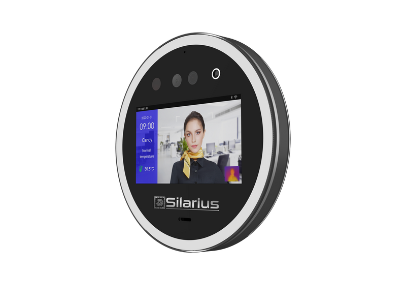 Silarius SIL‐ACCESSTEMP Smart Facial Time Attendance Access Control Terminal with Temperature Measurement , Employee time management Device (NDAA Compliant)
