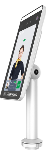 Silarius SIL-FRTEMP 7" Facial Time Attendance Access Control Terminal with Temperature Testing + Face Recognition and Mask Detection (Table Stand Included) NDAA Compliant