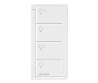 Lutron PJ2-4B-TSW-S21 Pico 4-Button 2-Group Light Icon Remote - (Snow | Satin)