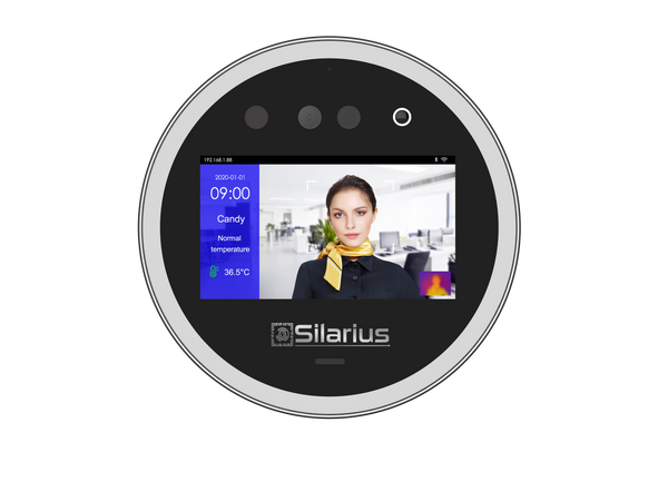 Silarius SIL‐ACCESSTEMP Smart Facial Time Attendance Access Control Terminal with Temperature Measurement , Employee time management Device (NDAA Compliant)