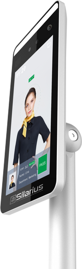 Silarius SIL-FRTEMP 7" Facial Time Attendance Access Control Terminal with Temperature Testing + Face Recognition and Mask Detection (Table Stand Included) NDAA Compliant