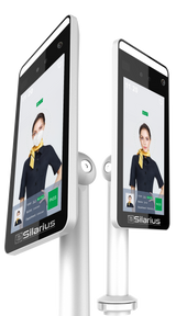 Silarius SIL-FRTEMP 7" Facial Time Attendance Access Control Terminal with Temperature Testing + Face Recognition and Mask Detection (Table Stand Included) NDAA Compliant