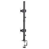 Tripp Lite DDR1527SDC Dual Vertical Flat-Screen Desk Stand/Clamp Mount, 15'-27'