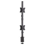Tripp Lite DDR1527SDC Dual Vertical Flat-Screen Desk Stand/Clamp Mount, 15'-27'