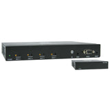 Tripp Lite B320-4X1-HH-K2  4-Port HDMI Switch Kit, 4K 60 Hz, 4 HDMI Inputs to 1 HDMI over Cat6 Extender, 125 ft., TAA