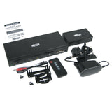 Tripp Lite B320-4X1-HH-K2  4-Port HDMI Switch Kit, 4K 60 Hz, 4 HDMI Inputs to 1 HDMI over Cat6 Extender, 125 ft., TAA