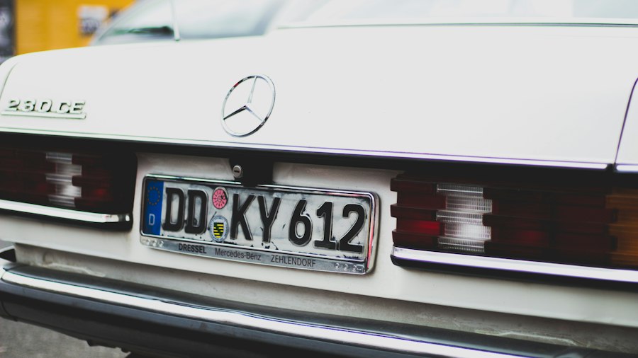 Rear of a car showing its licence plate